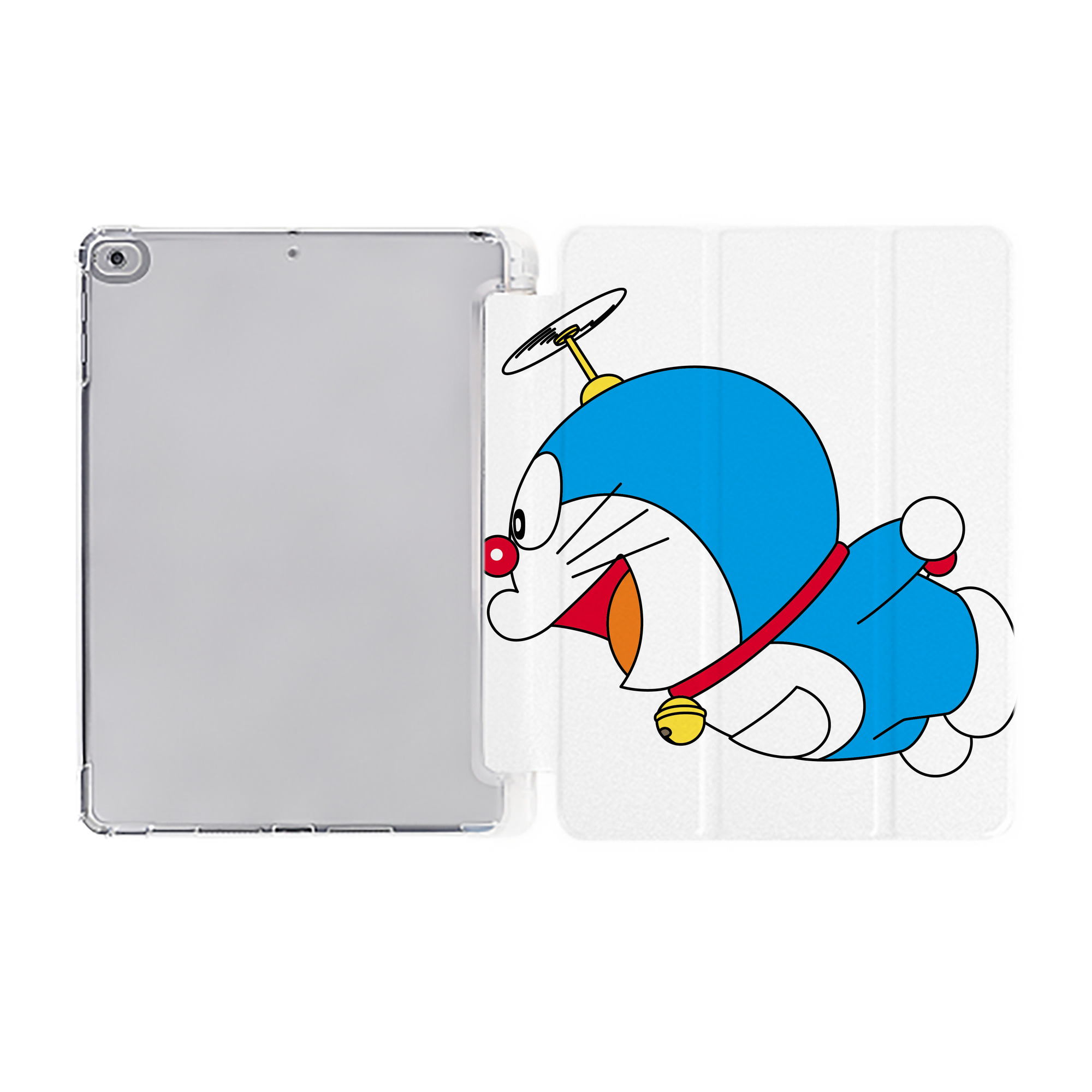 （画像用） ドラえもん Doraemon IPad ケース ペン収納付き 三つ折りスタンド PUレザー×シリコン 対応機種9.5/10.5/10.9インチ